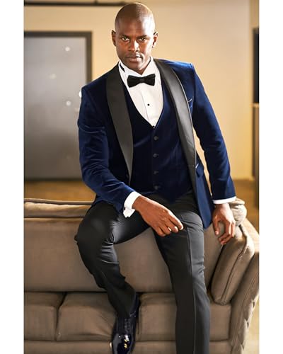 Mens Tuxedo Jacket Tailored Fit Black Tie Smoking Jacket for Men Blazer Vest Set for Wedding Prom2