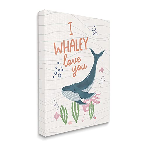 Image of Whaley Love You Quirky Ocean, 24 x 30 Inch Canvas Wall Art