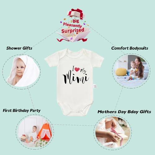 I Love My Mimi Bodysuit, Newborn Boy Clothes, Cute Grandma Outfit, Funny Boys Girls Short Sleeve Jumpsuit Clothing2