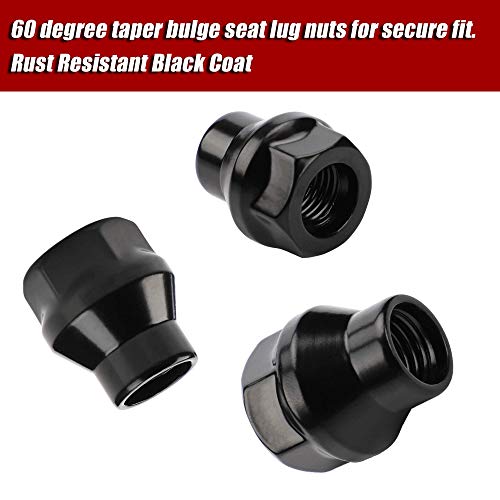 Image of 12x1.5 Extended (ET) Lug Nuts, Black, 24PCS | M12x1.5, Open Ended, 7mm Shank, For Tacoma 4runner FJ Cruiser Aftermarket Wheels