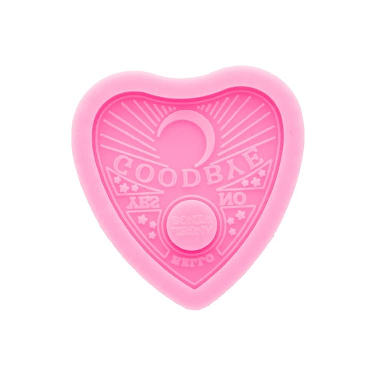 Shiny Glossy Ouija Heart Shape Silicone Molds Badge Reel