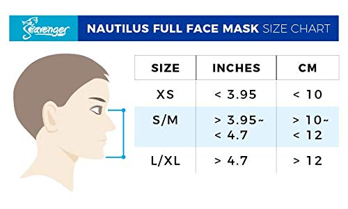 Seavenger Nautilus Full Face Snorkel Mask with New Breathing System (Carbon Fiber, L/XL)