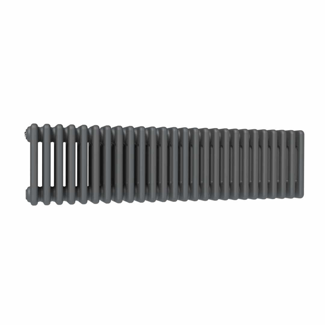 Lux Heat Anthracite Grey Horizontal 4 Column Traditional Radiator 300mm (H) x 1190mm (W)