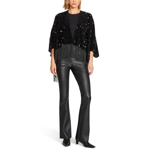 Steve Madden SEQUIN FRINGE CROP RUANA2