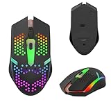 Mouse Sem Fio Mouse Gamer Wireless 2.4G/Bluetooth Recarregavel USB-C com Dpi Ajustável LED RGB Compatível com iPad PC Notebook