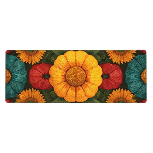 Grand tapis de souris feuilles d'érable 80x30 cm avec base caoutchouc