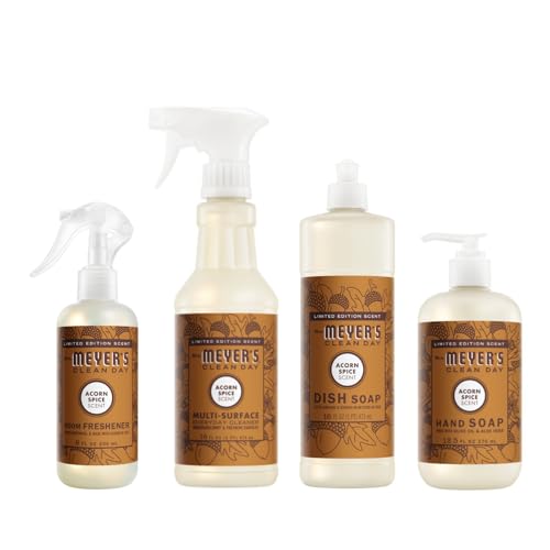 Mrs. MEYERS Variety 1 Room Freshener 8 OZ 1 Liquid Dish Soap 16 OZ 1 Liquid Hand Soap 12.5 OZ 1 Multi-Surface Cleaner 16 OZ 1 CT (Acorn Spice)