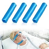 4 Pack Satin Mask Strap Covers, Face Cushion Cover for Strap Headgear, Universal and Reusable Comfort Pads, C Papa Accessories & Supplies Mask Cover Headgear Pads for Reducing Red Marks (Blue)