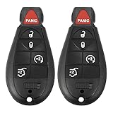 X AUTOHAUX 2pcs 433Mhz Keyless Entry Remote Car Key Fob for Jeep Grand Cherokee 2008-2010 for Commander 2008 2009 2010 5 Buttons with Door Key M3N5WY783X