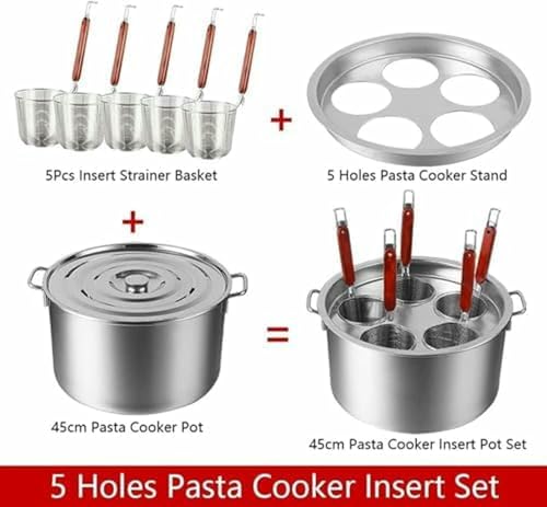 Ensemble de pots pour pâte en acier inoxydable avec paniers - 4