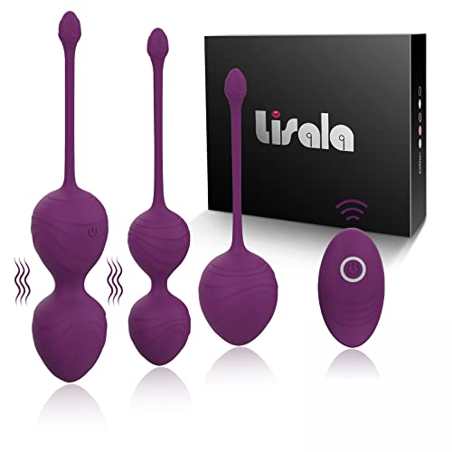 Kegel Balls for Women, Lisala kegel Balls Set Exercise Weights Flexible Silicone Benhua Balls Doctor Recommended, Remote Kegel Ball Pelvic Floor Strengthening Device for Beginners & Advanced