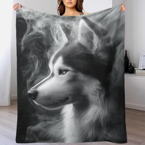 Couverture plaid chaude de qualité supérieure impression Husky - 6