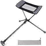 アウトドア フットレスト 軽量 足置き キャンプ フットレスト オットマン アウトドア 折りたたみ フットスツール コンパクト 伸縮式アウトドア椅子 収納袋付(グレー)