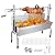 KODOM Rotisserie Grill Roaster with Back Cover Guard, 25W Motor Small Pig Lamb Rotisserie Roaster, 48.7 Inch Stainless Steel Charcoal Rotisserie Grill for Camping Outdoor BBQ Silver