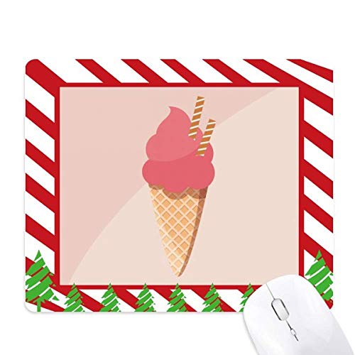 Tapis de souris cônes de glace et canne de Noël rouge pour bureau