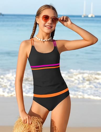 CRISONE Girls Swimsuits 15-16 Years Teen Bathing Suits for Girls 14-16 Girl Swimsuit Size 14-16 Girl's Two Piece Swimsuits Color Block Girl's Swim Suit Girl Modest Swimwear2
