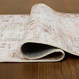 Garvee Waschbarer Orientteppich für Wohnzimmer & Schlafzimmer – Weich, wasserdicht, schmutzabweisend & fusselfrei – Blumenmuster – Taupe – 80x150 cm – Farbe: Light Brown, Spezifikation: Germany