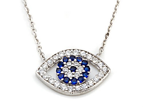 Finejewelers Cz Eye Necklace Sterling Silver #TOP19