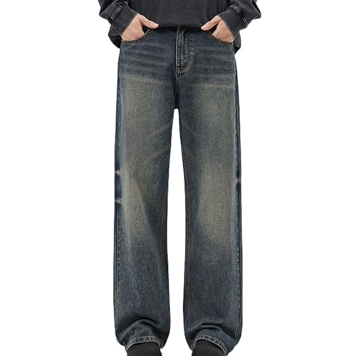 Mens Straight Leg Jeans Vintage Baggy Hip Hop Denim Pants for Men Casual Trendy Relaxed Fit Dance Skateboard Long Jean3