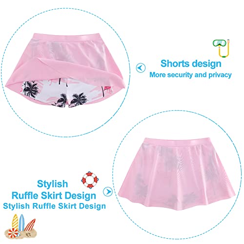 Image of Girls 2 Piece Tankini Swimsuit Summer Boyshort Bathing Suit with Beach Skirt Swimwear 5-16 Years