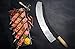 healinnova Carbon Steel Handmade Forged Gourmet Professional Chef Butcher Chopping Curved Mincing Knife Kebab Meat Mezzaluna Herb Big Blade Kitchen Cleaver (19.7 in / 50 cm)