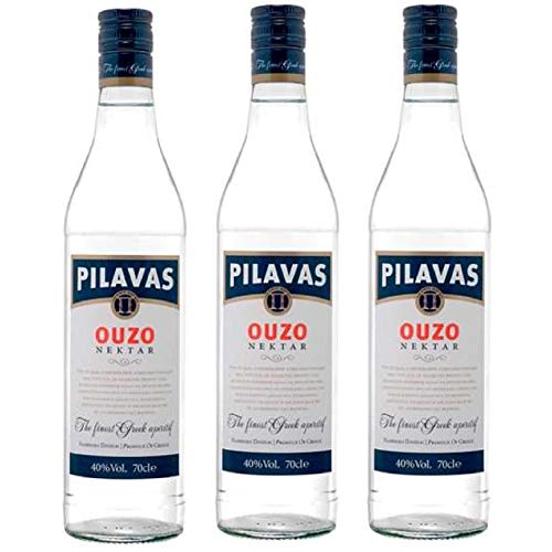 Ouzo Pilavas Nektar 3x 0,7l 40% Vol. | + 1x20ml ElaioGi Olivenöl Cover