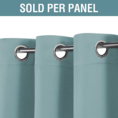 Image of H.VERSAILTEX Blackout Curtain for Living Room Thermal Insulated Window Treatment Curtain Extra Long 96 inch Length Energy Saving Solid Grommet Top Blackout Drape, One Panel, Mineral Blue, 52 inchW x 96 inchL