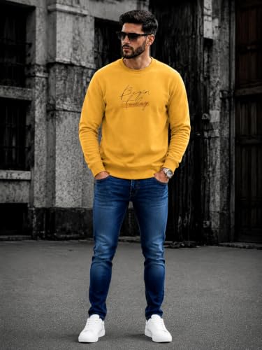 Image of Mack Jonney Men's Printed Fleece Sweatshirt|Full Sleeve Round Neck Winter Sweatshirt for Casual Wear|Travel|Gym & Everyday Style-mj-62