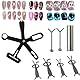 QCBFN 8 Stück Cat Eye Magnet Satz, Cateye Magnet Set, Nagel Magnets, 6 in 1 Multi Funktions Katzenaugen Nagellack Magnets, Nailart-DIY-Werkzeuge, Zylindrisch Magnetstifte mit Hase und Herz