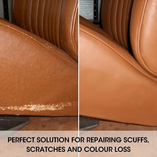 Image of Furniture Clinic Leather Repair Paint | 2-in-1 Seal and Color | Use on Scratches, Tears, and Holes in Car Seats, Furniture | Quick and Easy Leather Repair Kit for Furniture (Beige, 500ml / 17oz)