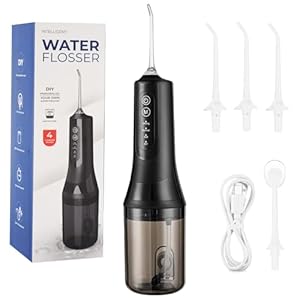 Water Dental Flosser Teeth Pick,Portable Cordless Oral Irrigator,260MLRechargeable Travel Irrigation Cleaner, IPX7 Waterproof,Electric Flossing for Teeth Cleaning