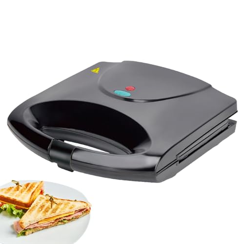 Sandwichera Eléctrica,Parrilla Eléctrica de Interior con Placas de Cocción Doble Cara,Prensa Para Sándwiches Y Quesos En El Desayuno | Para Preparar Desayunos, Tortillas, Mini Gores, Hamburguesas, Tos