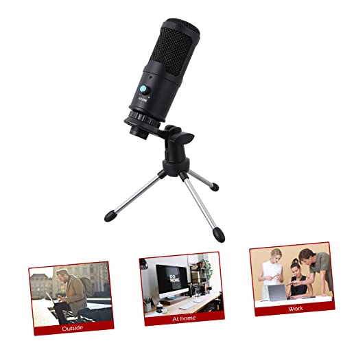 Microphone à condensateur cardioïde USB stable équipé d'un support noir robuste - 4