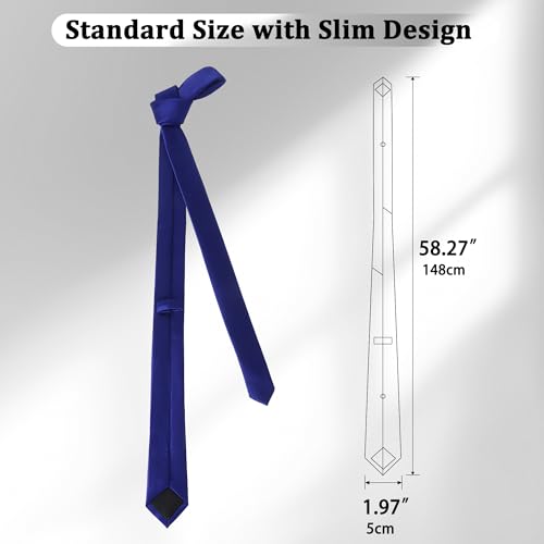 Image of Landisun Black Tie Men Women Solid Skinny Ties Slim Ties Satin Tie