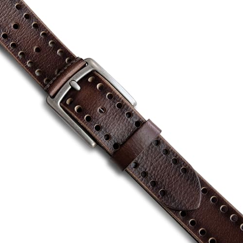 Image of Lucky Brand Men's Genuine Leather Belt | Classic | Casual | Everyday | Western | American Heritage | Metal Buckle