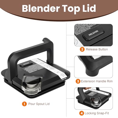 Image of Locking Lid Replacement for Ninja Blender 72 oz Pitcher | Compatible with BL610, BL642, BL682, BN701, BN751, BN700, BN801, BN800, CT610...