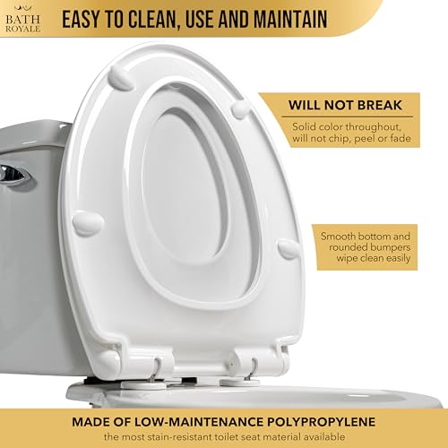 BATH ROYALE Potty Training Seat - Soft Close, Kingsport BR721-00, Elongated White, Adult & Child Combo