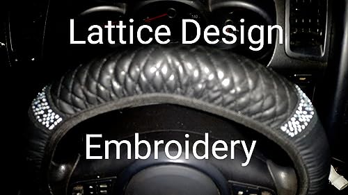 Bling Leather Steering Wheel Cover With Sparkling Rhinestones, Fits 98% Of Vehicles. Car Steering Wheel Cover With Diamonds Universal Steering Wheel Protector Accessory For All Drivers #TOP2