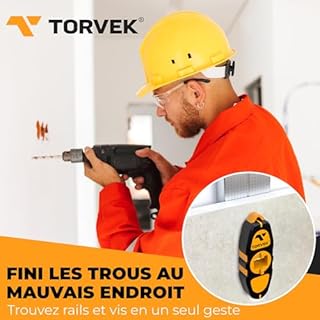 Torvek® ✮ Marque Française ✮ Aimant Pour Placo Puissant Neodyme – Détecteur de Rails et Montants Métalliques – Niveau Intégré – Outil Pro Plaquiste, Électricien, Plombier