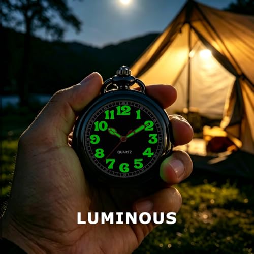 Image of Vintage Quartz Pocket Watches for Men with Chains, Analog Pocket Watch for Women, Gifts for Dad /Grandpa Gifts for Him for Birthday