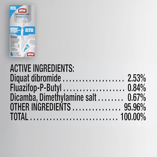 Ortho GroundClear Weed & Grass Killer Super Concentrate1, Refill Pouch, 2 x 5 fl oz Pouches