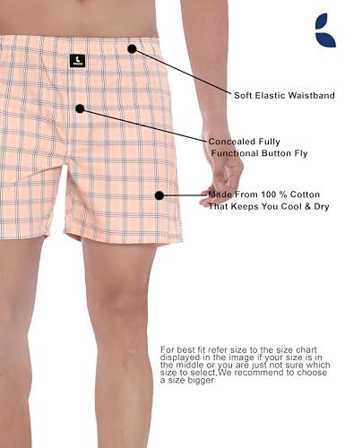Image of Cotton Boxer Shorts for Men, Breathable, Comfortable & Lightweight (Pack of 2)