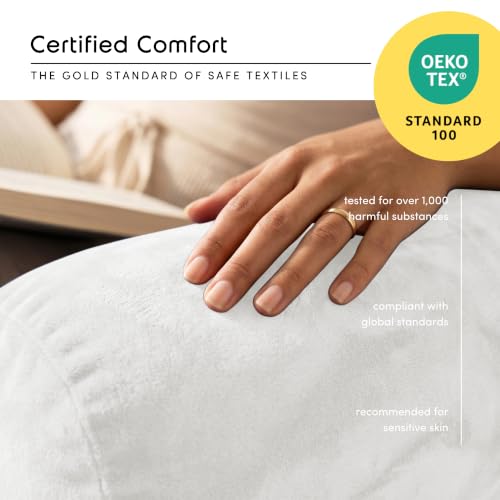 Image of Nestl Reading Pillow with Shredded Memory Foam, Designed for Sitting Up in Bed and Couch, Back and Arms Adjustable Support for Adult & Teens Backrest Pillows for Reading, with Washable Cover White