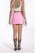 Women's Mini Cargo Denim Skirt, Low Rise Pink Cargo Skirt Button Bodycon Jean Skirt with Pockets for Women