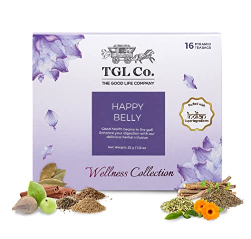 Image of TGL Co.Happy Belly Herbal Tea Infusion (16 Tea Bags)|Rich in Anti Oxidant | Refreshing | No Artificial flavor | Improve Digestion