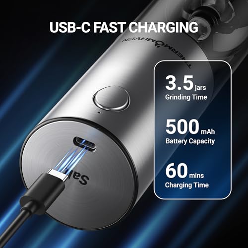 image for ThermoMaven 110ml Rechargeable Electric Salt and Pepper Grinder Set - 