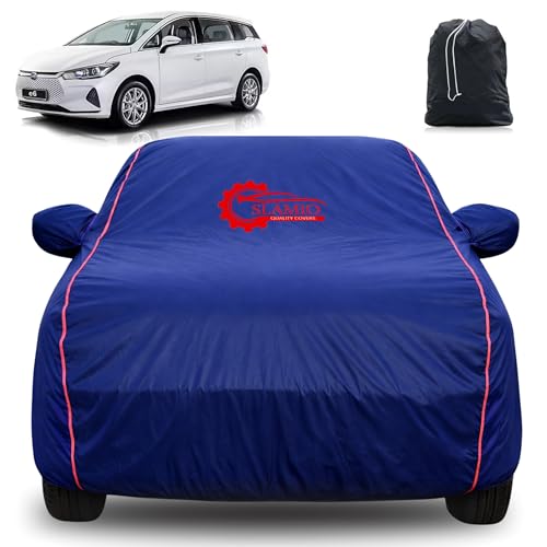 Image of 100% Waterproof Car Cover for BYD E6 | All-Weather, Dustproof & UV Protection | Heavy-Duty 3-Layer Fabric | Custom Fit with Mirror & Antenna Pocket | Navy Blue