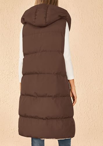 PRETTYGARDEN Womens Long Puffer Vest Fall Winter Trendy Zip Up Sleeveless Coat Down Jacket Quilted Hooded Warm Outerwear2