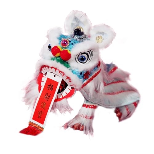 Marioneta de danza del león hecha a mano, artesanía cultural tradicional para decoración