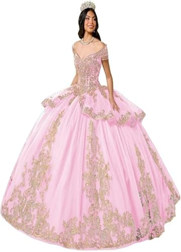 Robe de Quinceanera ajustable en tulle pailleté pour une silhouette de bal parfaite